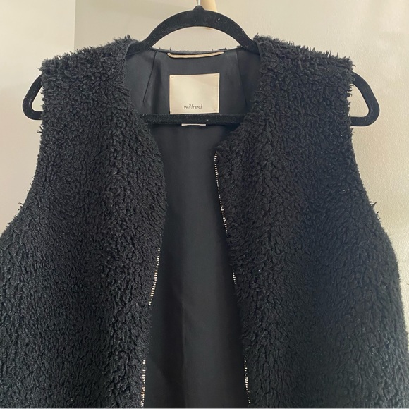 Aritzia Wilfred Chatou Vest Sherpa Faux Fur Soft Plush Black - Picture 5 of 6